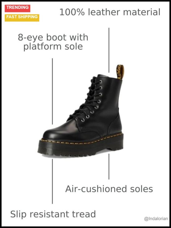 Dr. Martens Jadon Smooth Leather Platform Combat Boots main image 6